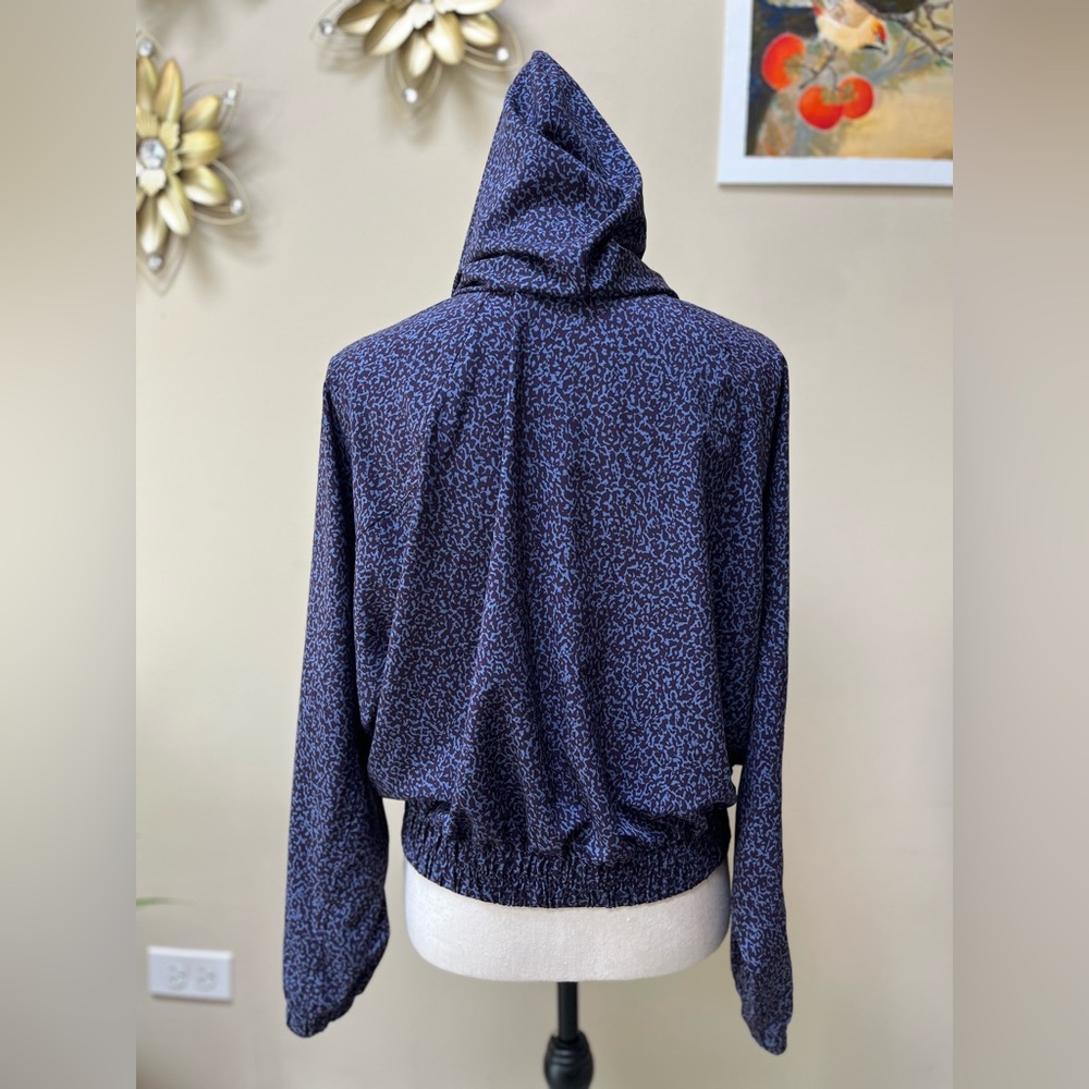 Athletic Blue Leopard Print Hooded Jacket by Zella - Picture 5 of 15